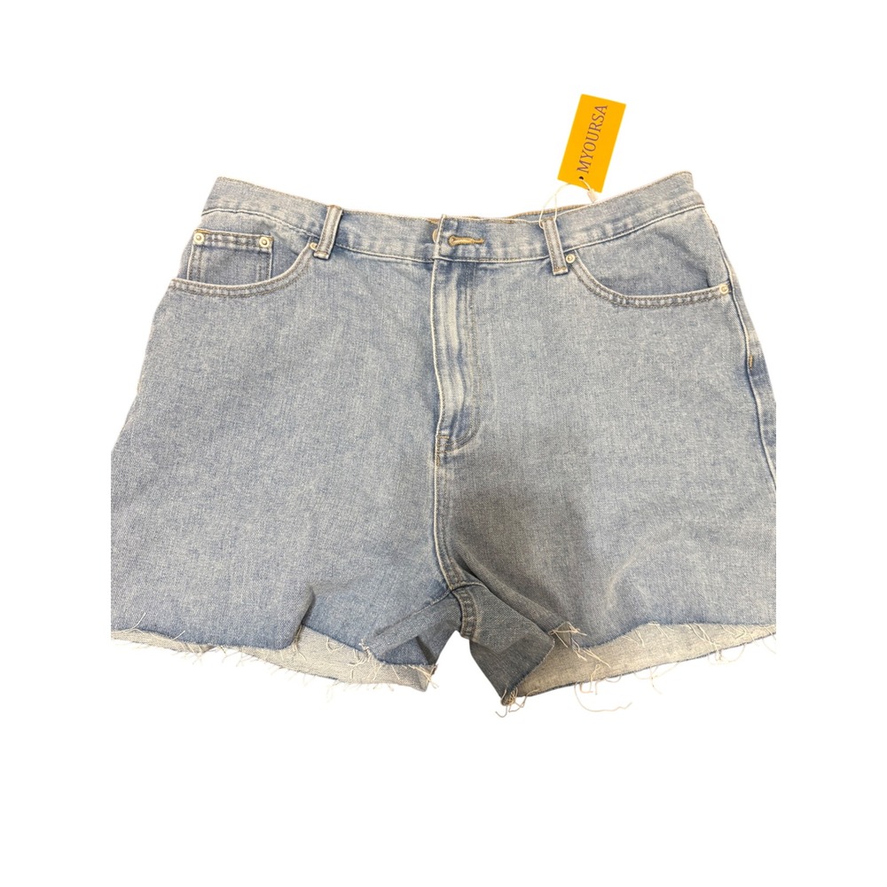 NWT MYOURSA‎ Raw Hem Denim Shorts Women's Casual Summer Jeans